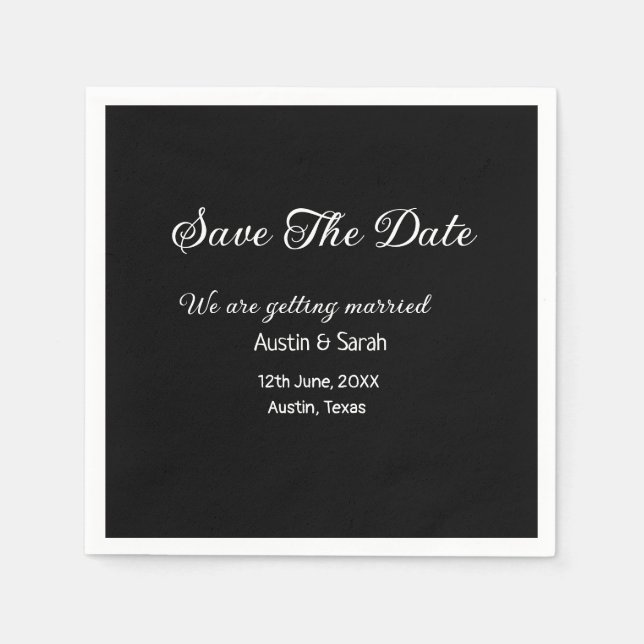 Servilleta De Papel Guardar el análisis de fecha sitio web del boda QR (Anverso)