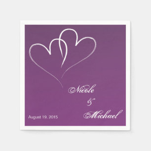 Servilleta De Papel Guardar la fecha - Dos corazones blancos entrelaza