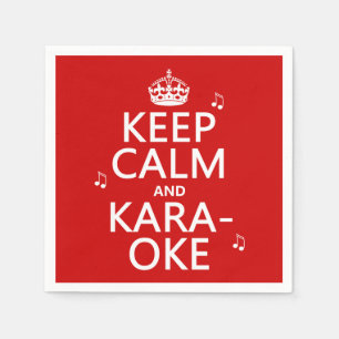 Servilleta De Papel Guarde la calma y el Karaoke (el color del