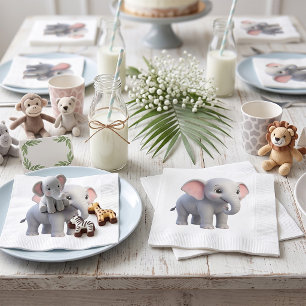 Servilleta De Papel Guardería de dibujos animados de elefante bebé lin
