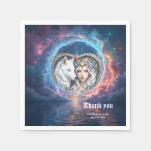 Servilleta De Papel Guardián iluminado por la luna del Corazón Eterno.