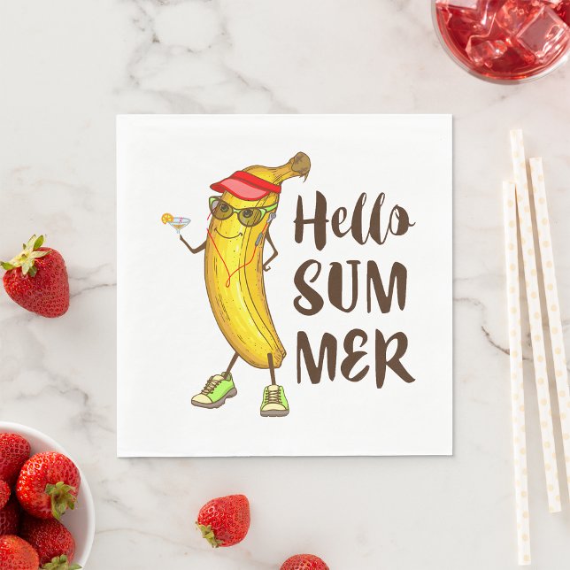 Servilleta De Papel Guay Banana Hello Summer Funny Fruta Tropical (Subido por el creador)