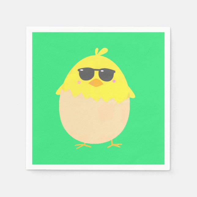 Servilleta De Papel Guay Chick funky Pascua Chick amarillo (Anverso)