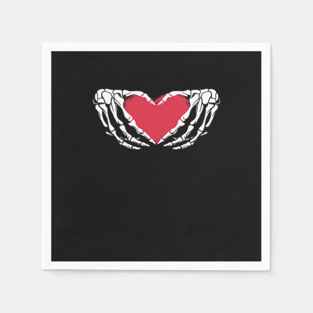 Servilleta De Papel Guay Classic Funny Skeleton Hands Heart - Valentin (Anverso)