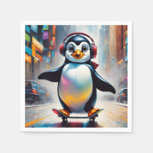 Servilleta De Papel Guay de pintura de arte digital pingüino