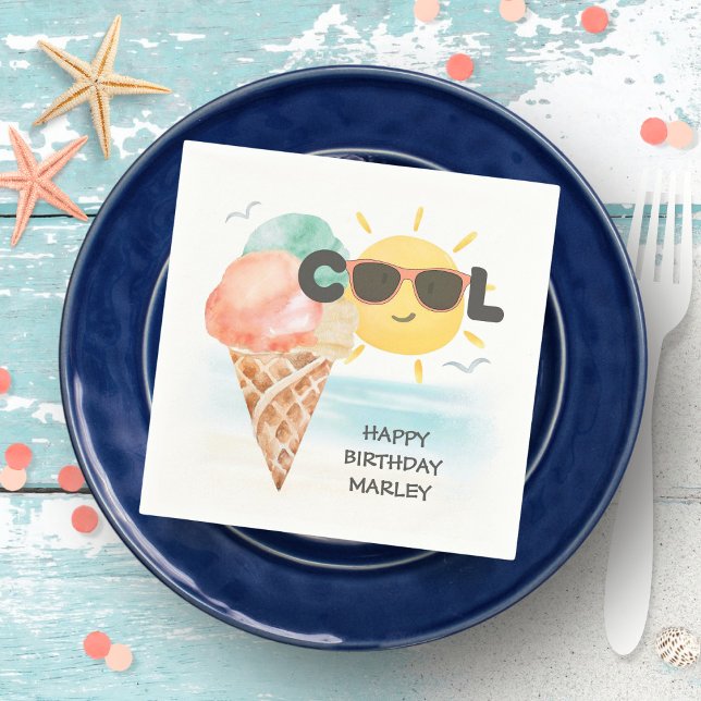Servilleta De Papel Guay de verano | Cumpleaños del Crema Tropical Bea (Subido por el creador)
