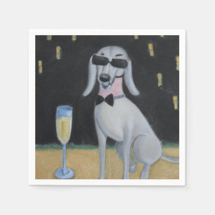 Servilleta De Papel Guay Dog Bebiendo champagne