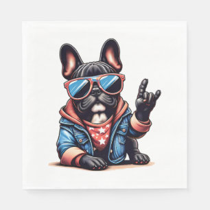 Servilleta De Papel Guay Dogzz un fresco bulldog francés con gafas de 