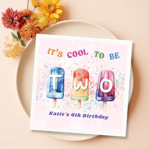 Servilleta De Papel Guay One Popsicle Rosa 1er cumpleaños Fiestas Napk