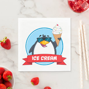 Servilleta De Papel Guay Pingüino sostiene helado