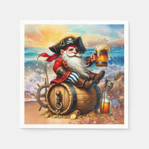 Servilleta De Papel Guay Pirate bebiendo cerveza bar man cave