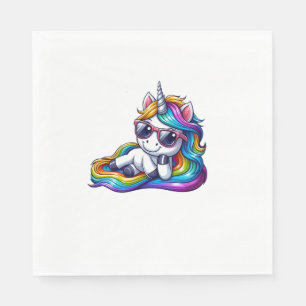 Servilleta De Papel Guay Rainbow Unicorn con gafas de sol de larga dur