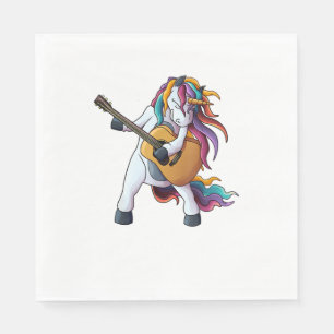 Servilleta De Papel Guay Unicornio tocando guitarra _ Gracioso animal