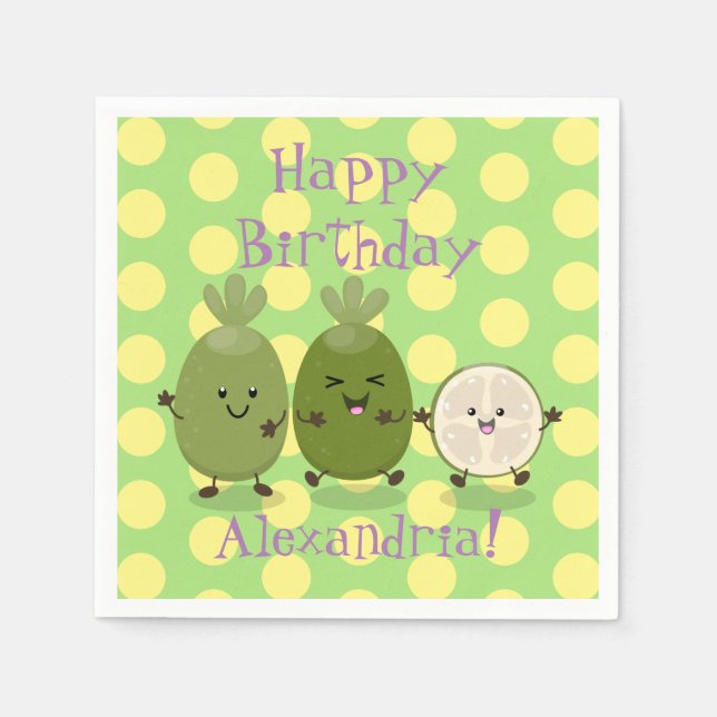 Servilleta De Papel Guayaba feijoa personalizado de piña de cuña ilust (Anverso)