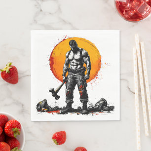 Servilleta De Papel guerrero bárbaro fantasía medieval fuerza hummer