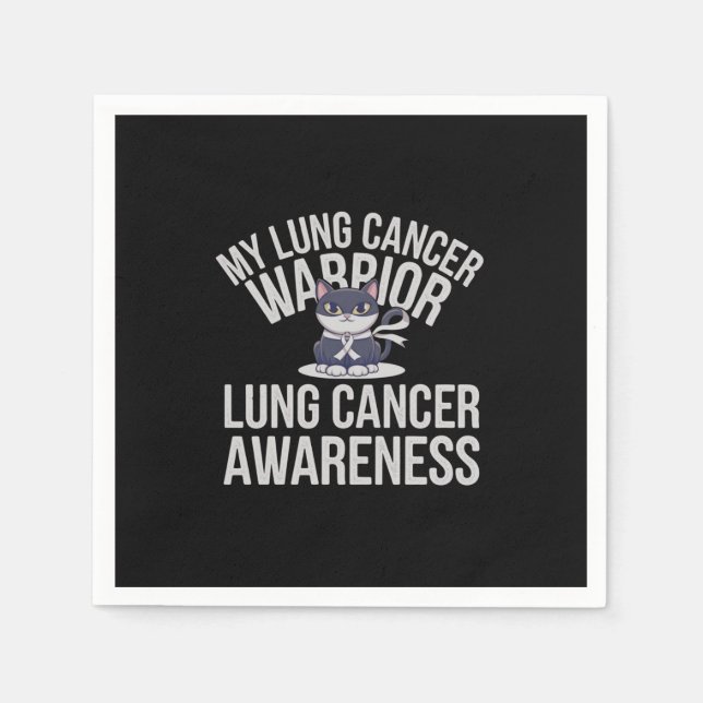 Servilleta De Papel Guerrero de Cáncer de Pulmón de Gato Cuto - Mostra (Anverso)