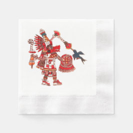 Servilleta De Papel Guerrero de chamán azteca bailando