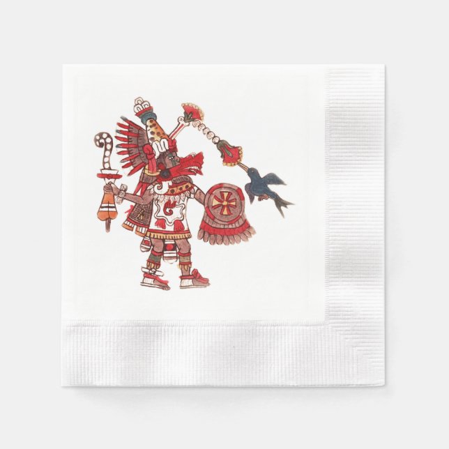 Servilleta De Papel Guerrero de chamán azteca bailando (Anverso)