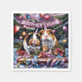 Servilleta De Papel Guinea Cerdos Fiesta de Nochevieja