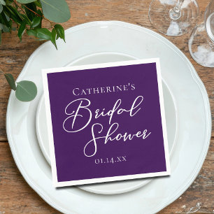 Servilleta De Papel Guión blanco personalizado de la ducha de novia pú
