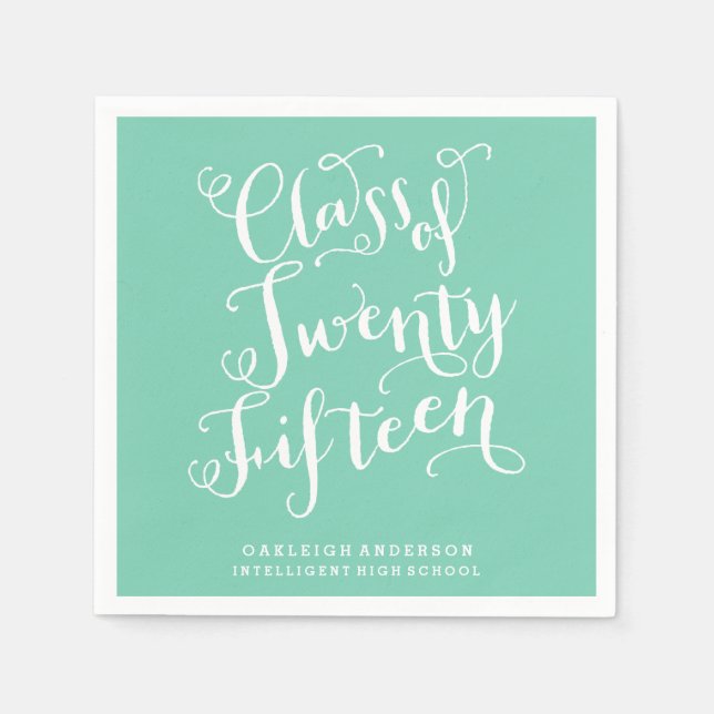 Servilleta De Papel Guión bohemio en espuma marina | Clase de 2015 (Anverso)