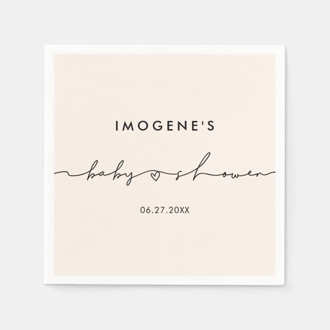 Servilleta De Papel Guión caprichoso lindo Bebé ducha (Anverso)