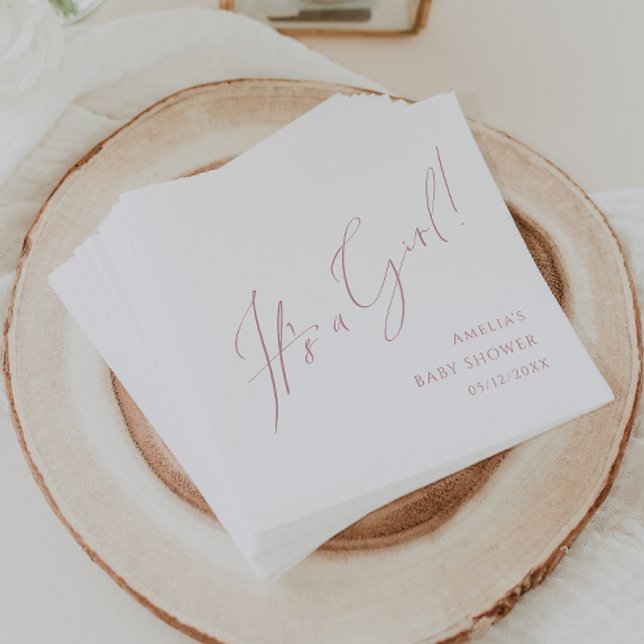 Servilleta De Papel Guión caprichoso Rosa es un Baby Shower Chica (Subido por el creador)