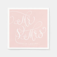 Guión caprichoso rosa Rubor | Sr. y Sra. Boda