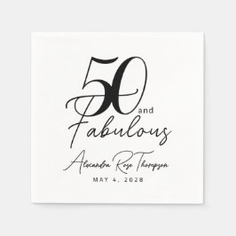 Servilleta De Papel Guión de 50 y fabuloso Fiesta de cumpleaños número