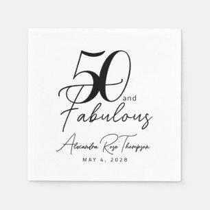Servilleta De Papel Guión de 50 y fabuloso Fiesta de cumpleaños número