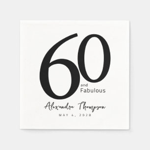 Servilleta De Papel Guión de 60 y fabuloso Cumpleaños de 60 años