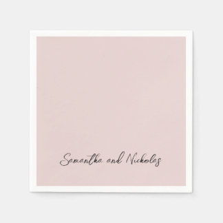 Servilleta De Papel Guión de caligrafía rosada con polvo minimalista