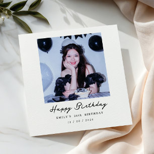 Servilleta De Papel Guión de Feliz Cumpleaños Foto Personalizada