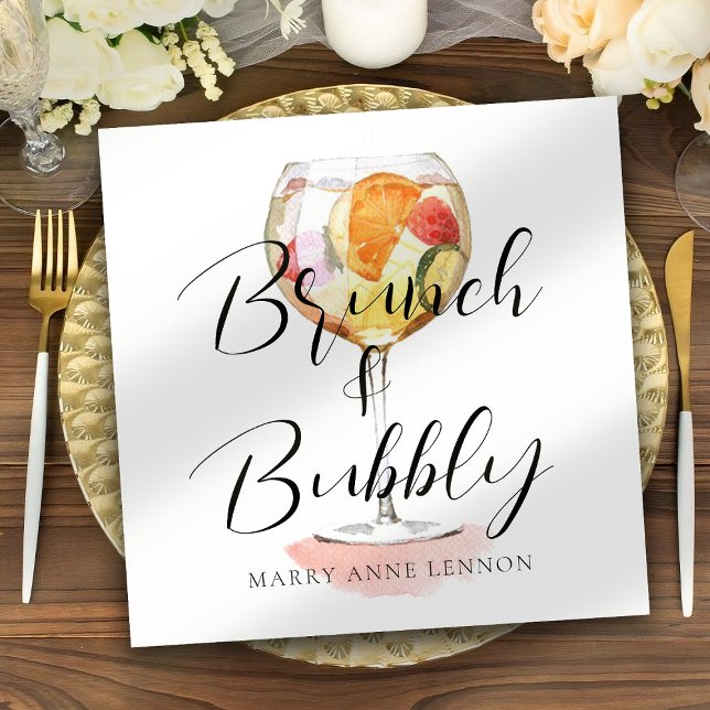Servilleta De Papel Guión de las toallas de cóctel de Brunch nupcial (Subido por el creador)