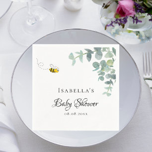 Servilleta De Papel Guión de madre de Baby Shower a eucaluptus
