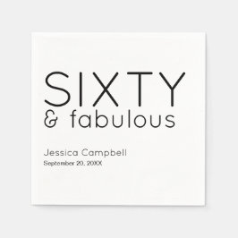 Servilleta De Papel Guión de sesenta y fabuloso Cumpleaños Nombre 