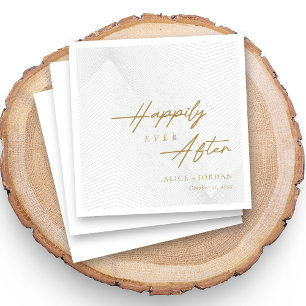 Servilleta De Papel Guión dorado en Boda personalizado de encaje geomé
