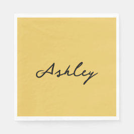 Servilleta De Papel Guión dorado simple personalizado