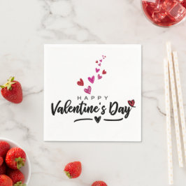 Servilleta De Papel Guión El día de San Valentín de los corazones rosa