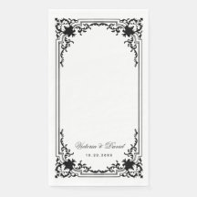 Guión elegante de Boda blanco y negro vintage