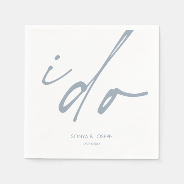 Servilleta De Papel Guión elegante del día de la boda que hago (Anverso)