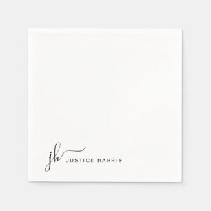 Servilleta De Papel Guión elegante Monograma profesional moderno