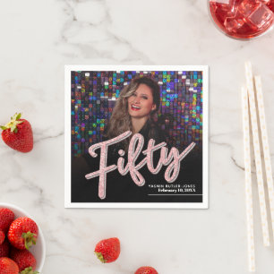 Servilleta De Papel Guión fotográfico 50 personalizado de cumpleaños r