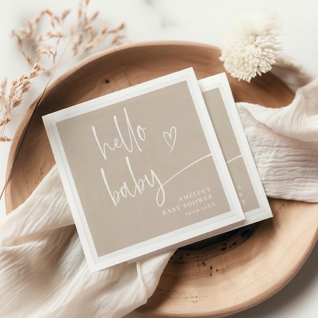 Servilleta De Papel Guión manuscrito moderno Baby Shower (Subido por el creador)