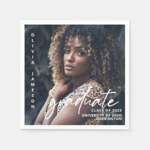 Servilleta De Papel Guión manuscrito moderno para graduados   Foto