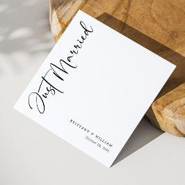 Servilleta De Papel Guión Minimalista caprichoso: Boda blanco y negro