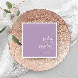 Servilleta De Papel Guión Minimalista moderno | Boda Lavender