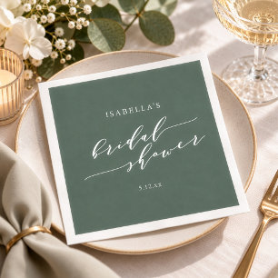 Servilleta De Papel Guion minimalista personalizado para ducha de novi
