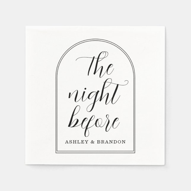 Servilleta De Papel Guión mínimo  La noche antes de las servilletas (Anverso)