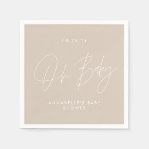 Servilleta De Papel Guión para la ducha moderna crema natural